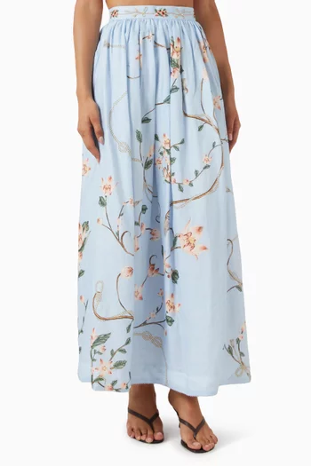 Tangelo Maxi Skirt in Linen