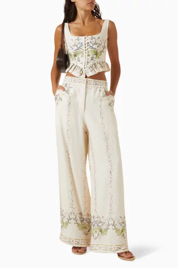 Eslabon Anhelo Embroidered Top in Linen