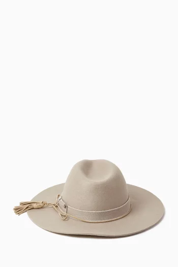 Fedora Flat Brim Hat in Heavy Felt