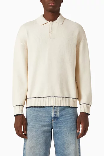 Rindley Polo Sweater in Cotton-blend Knit