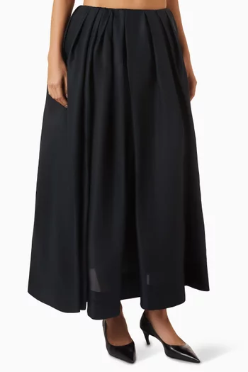 Adara Maxi Skirt in Silk Twill Organza