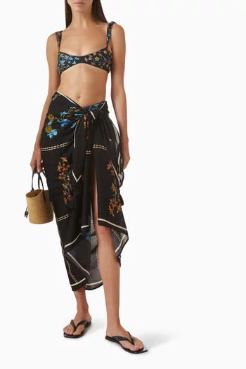 Marine Pareo Cover-up Skirt in Viscose