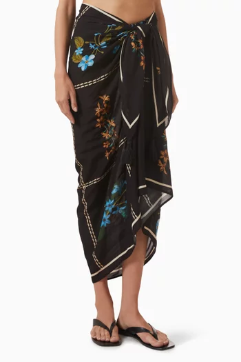 Marine Pareo Cover-up Skirt in Viscose