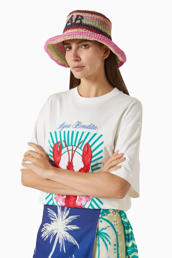 Lucea Bucket Hat in Raffia