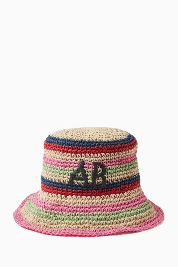 Lucea Bucket Hat in Raffia