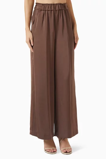 Wide-leg Pants in Satin
