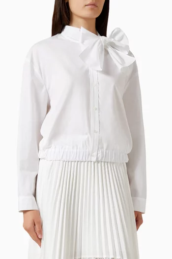 Pussy-bow Blouse in Cotton-poplin