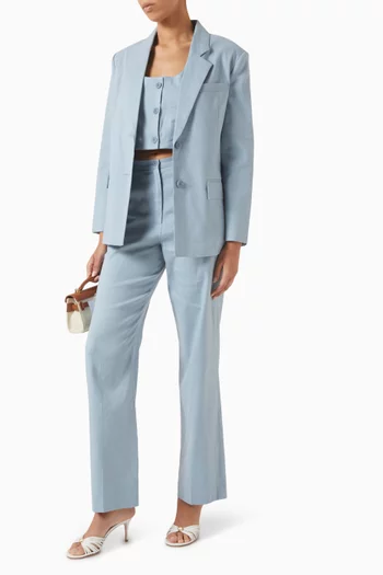Tailored Blazer in Linen-blend