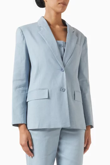 Tailored Blazer in Linen-blend