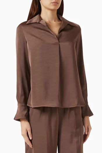 Collared Shirt in Satin