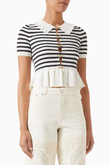 Striped Flared Sweater in Knit