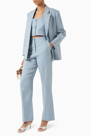 Straight-leg Pants in Linen-blend