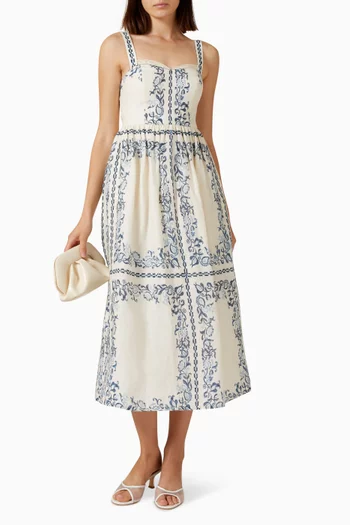 Embroidered Midi Dress