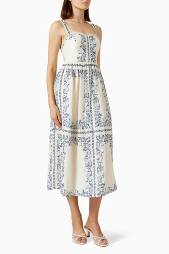 Embroidered Midi Dress
