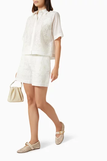 Embroidered Shirt in Cotton-blend