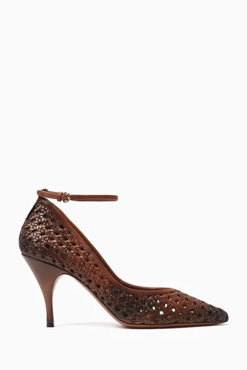 Woven 85 Pumps in Leather