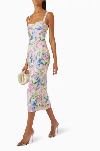 Celina Midi Dress in Mesh