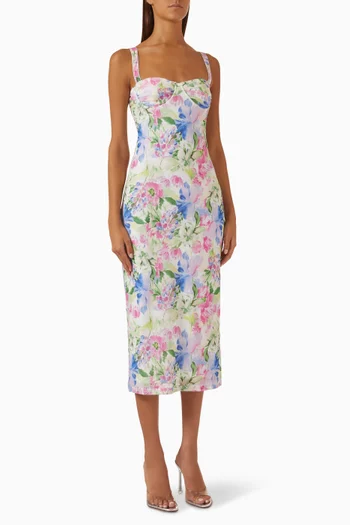 Celina Midi Dress in Mesh