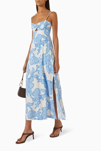 Alessia Twist-front Dress in Cotton Blend