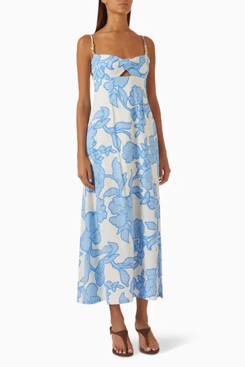 Alessia Twist-front Dress in Cotton Blend