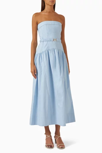 Ines Belted Dress in Cotton Blend