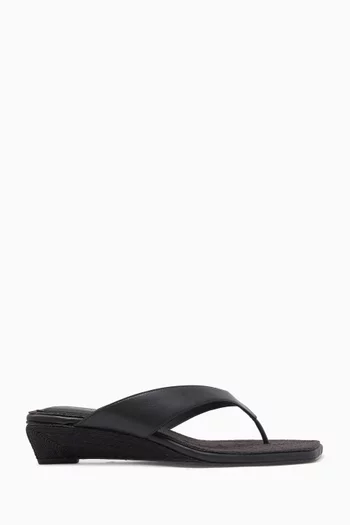 Jo Thong Wedges in Smooth Leather