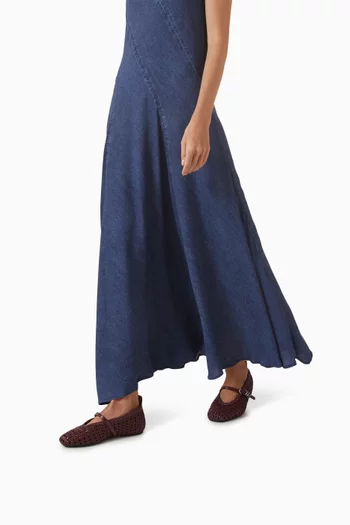 Spire Mary Jane Flats in Woven Leather