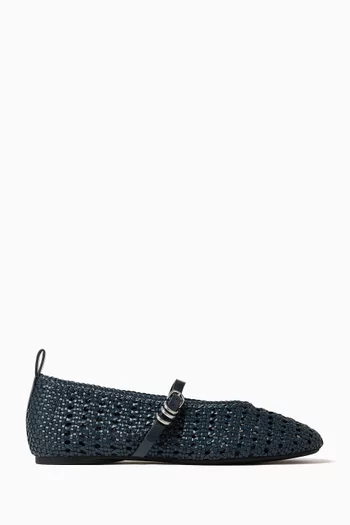 Spire Mary Jane Flats in Woven Leather
