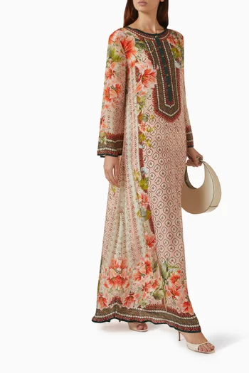 Ghazal Kaftan in Bemberg Crepe