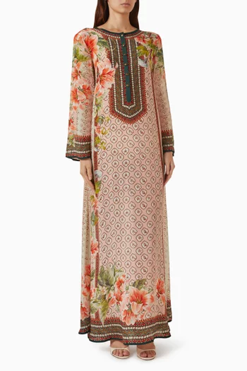 Ghazal Kaftan in Bemberg Crepe