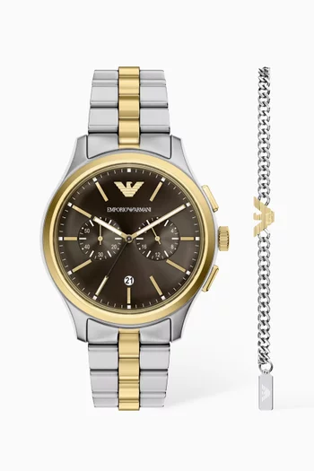 Miyota Quartz Chronograph Watch Set, 42mm