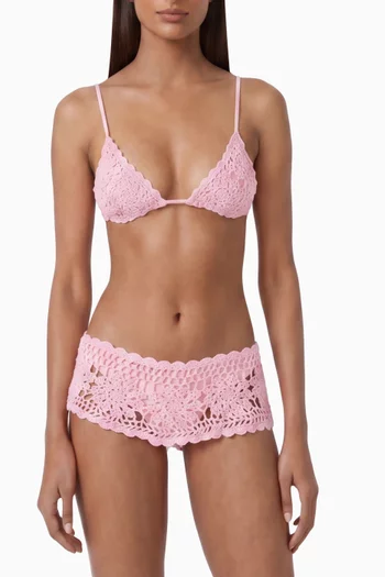 Elena Shine Bikini Top in Crochet