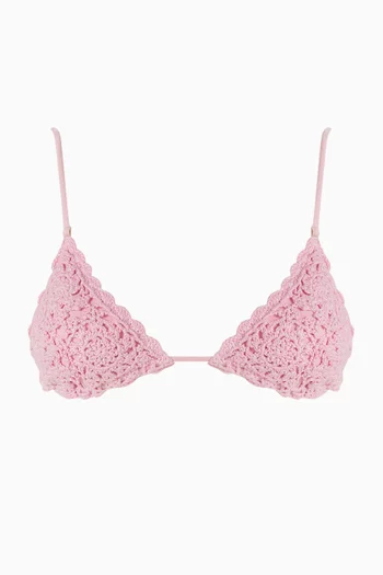Elena Shine Bikini Top in Crochet