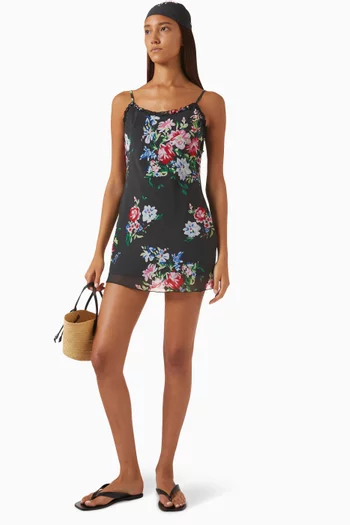 Josie Floral Mini Dress in Chiffon