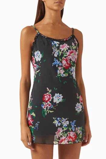 Josie Floral Mini Dress in Chiffon