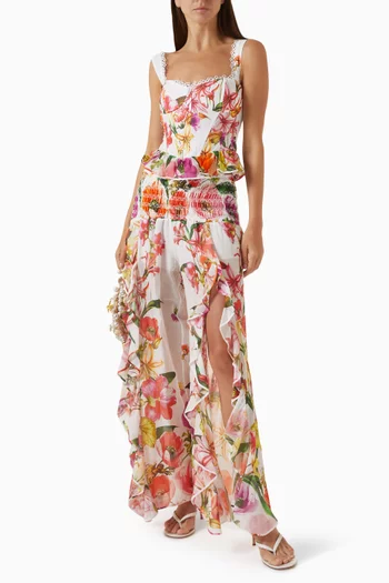Floret Bustier Top in Cotton-blend