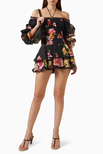Azurea Mini Dress in Cotton-blend