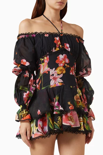 Azurea Mini Dress in Cotton-blend