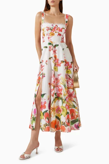 Maui Midi Dress in Cotton-blend