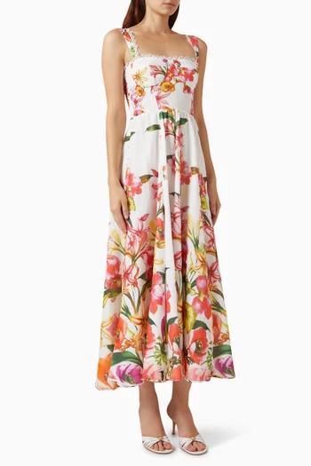 Maui Midi Dress in Cotton-blend