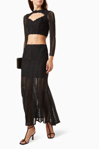Elya Maxi Skirt in Cotton-blend