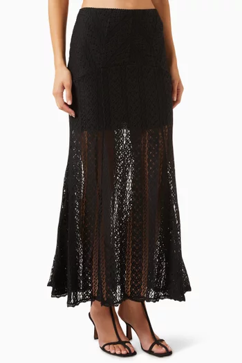 Elya Maxi Skirt in Cotton-blend