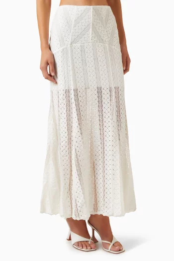 Elya Maxi Skirt in Cotton-blend