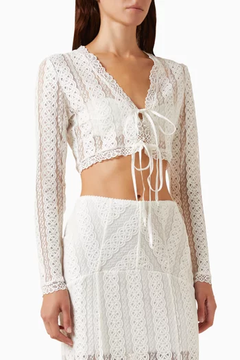 Margot Cropped Cardigan in Cotton-blend