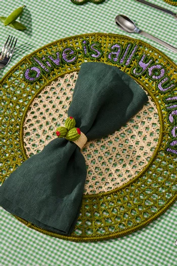 Green Olives Napkin Rings, Set of 2