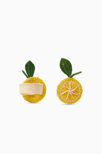 Lemon Half Napkin Rings, Set of 2