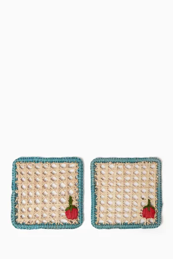 Tomato Square Coasters, Set of 2
