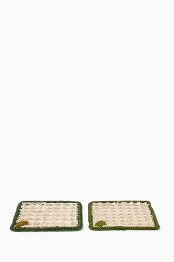 Olive Square Coasters, Set of 2