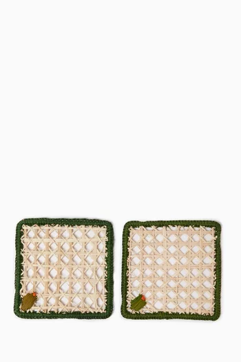 Olive Square Coasters, Set of 2