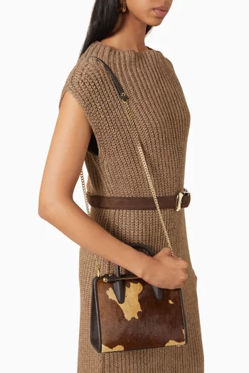 Mini Tote Bag in Italian hair-on-hide Cow Leather